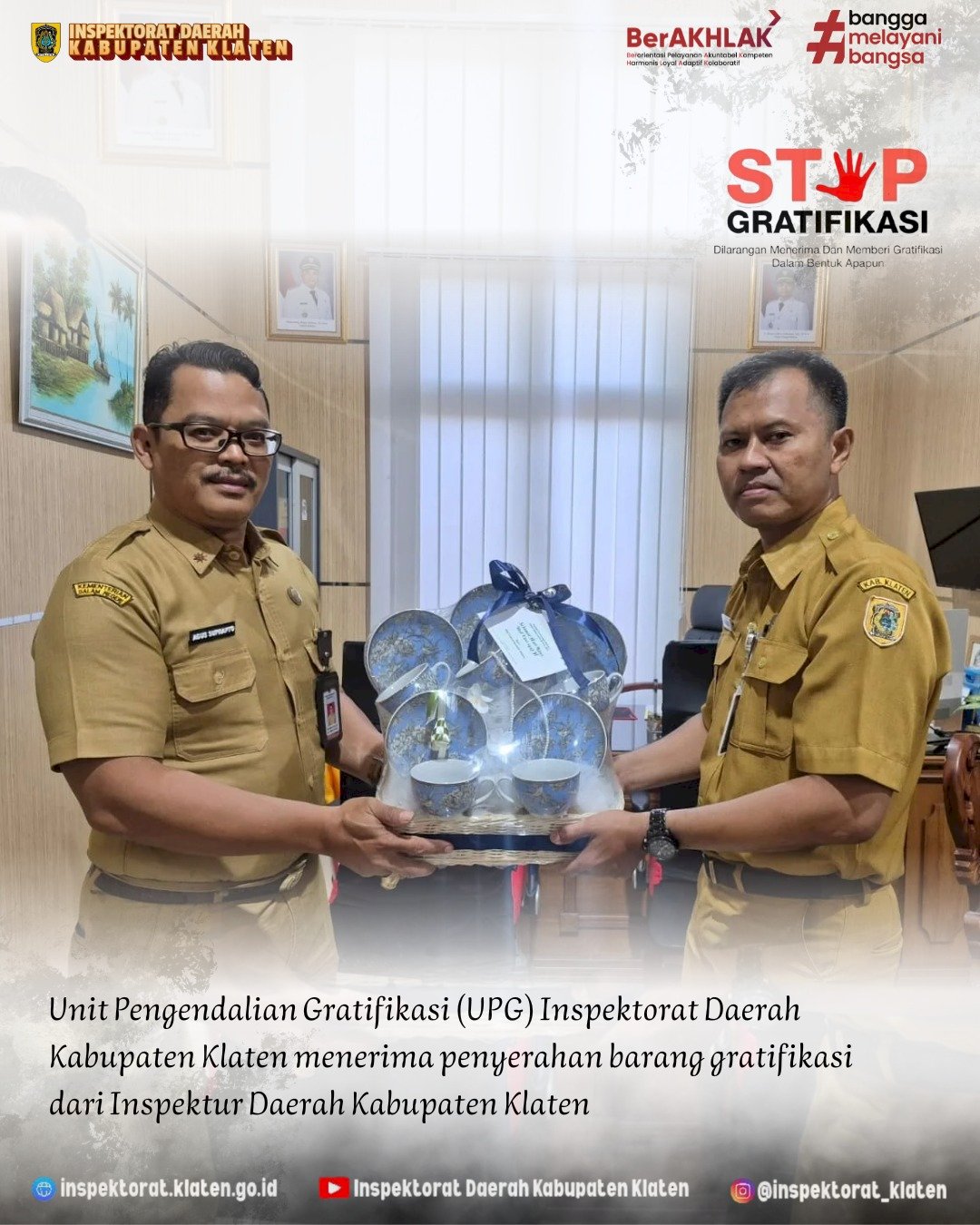 UPG INSPEKTORAT KLATEN TERIMA PENYERAHAN BARANG GRATIFIKASI JELANG IDUL FITRI 1447 H