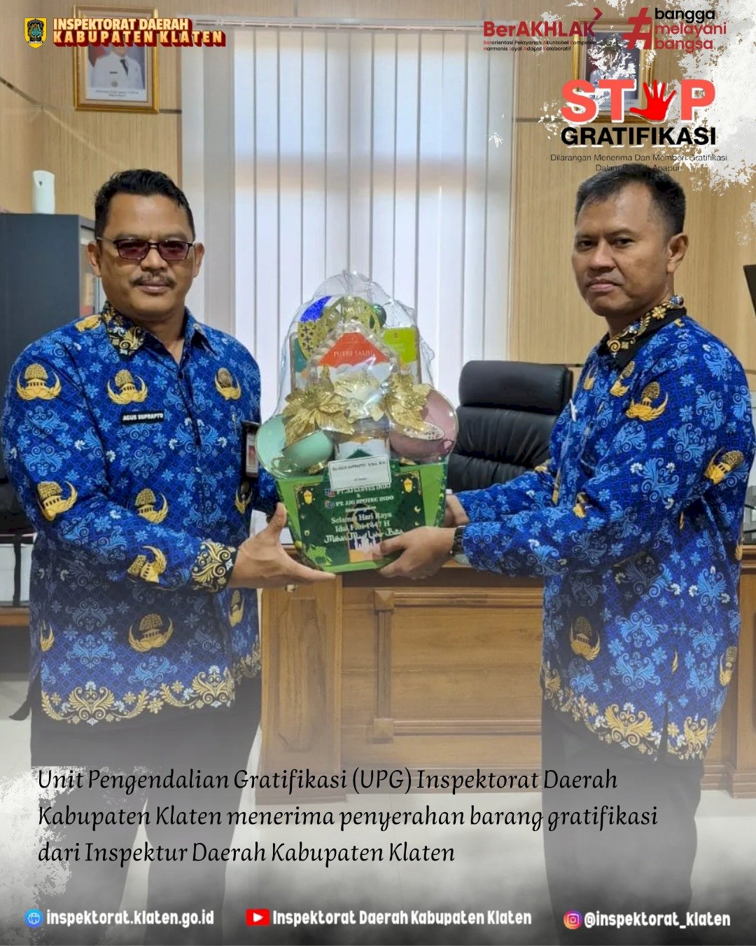 UPG INSPEKTORAT KLATEN TERIMA PENYERAHAN BARANG GRATIFIKASI JELANG IDUL FITRI 1447 H