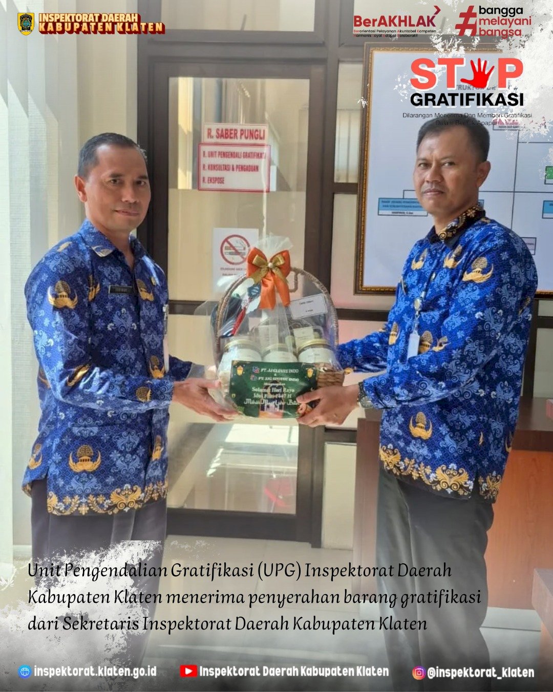 UPG INSPEKTORAT KLATEN TERIMA PENYERAHAN BARANG GRATIFIKASI JELANG IDUL FITRI 1447 H